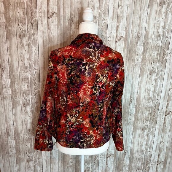 Christopher & Banks Red/Black Button Up Jacket size Small - Picture 4 of 5
